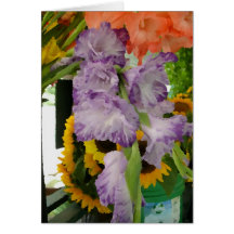 Summer flowers at farm stand card
