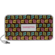 Summer fun brown flip flop sandal pattern custom speakers