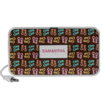 Summer fun brown flip flop sandal pattern custom speakers