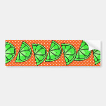 Summer Fun Limes Chevron Polka Dot Novelty Gifts Bumper Sticker