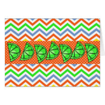 Summer Fun Limes Chevron Polka Dot Novelty Gifts Cards