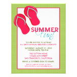 Summer Fun Picnic/BBQ Invitation (green/pink)