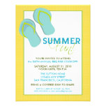 Summer Fun Picnic/BBQ Invitation (yellow/aqua)