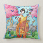 Summer Maiko Butterfly Geisha Pillow