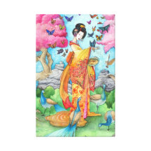 Summer Maiko Gallery Canvas Print, Geisha Art