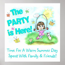 Summer Party Friends Art Poster
