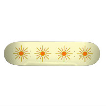 Summer sun. Yellow and orange. Custom Skate Board