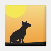Summer Sunset Bull Terrier Magnets