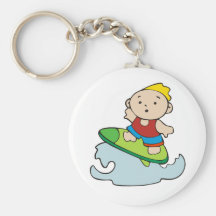 Summer Surfer Boy Key Chain