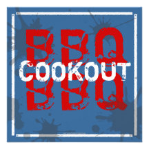 Summer Time BBQ Cookout Splatter Party Invitation