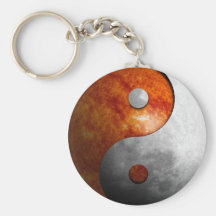 Sun and Moon Yin and Yang Symbol Keychains
