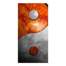 Sun and Moon Yin and Yang Symbol Personalized Photo Card