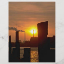 Sun Behind Chimneys Flyer Design
