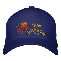 Sun Dragon Surf Embroidered Baseball Cap