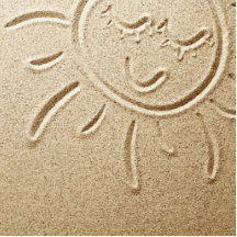 Sun Drawn In The Sand Photo Cut Outs