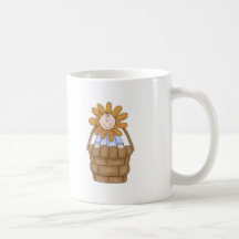 Sun Flower Kid in Basket Coffee Mugs