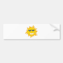 Sun Mascot Cartoon With Sunglasses Bumper Stickers