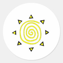 Sun Round Sticker