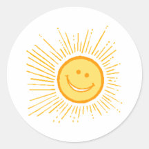 Sun Round Sticker