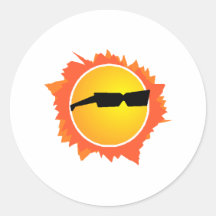 Sun Round Sticker