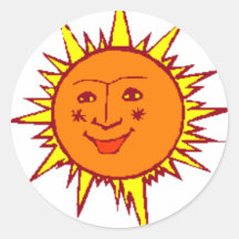 Sun Round Sticker