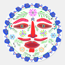 Sun Round Sticker
