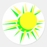 Sun Round Stickers
