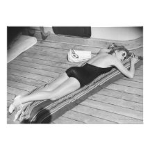 Sun Tanning Woman Invitations