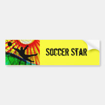 Sunburst and Net Soccer Goalie Bumper Stickers