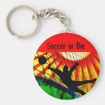 Sunburst and Net Soccer Goalie Key Chains