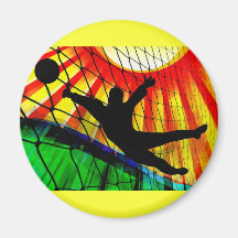 Sunburst and Net Soccer Goalie Magnet