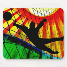 Sunburst and Net Soccer Goalie Mousepad