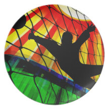 Sunburst and Net Soccer Goalie Plate