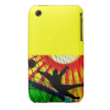 Sunburst & Net Soccer Goalie iPhone 3 Case-Mate Cases