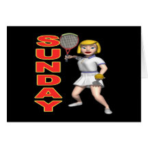 Sunday Tennis Greeting Cards