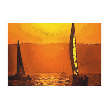 Sundown Sailors Gallery Wrapped Canvas