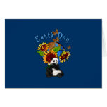 Sunflower and Panda Earth Greeting Cards