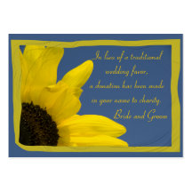 Sunflower and Sky Wedding Charity Favour Card Business Card Templates