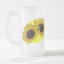 Sunflower Beer Mug Cheerful Yellow Sunflower Mugs