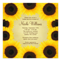 Sunflower Border Bridal Shower Personalized Announcements