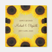 Sunflower Border Save the Date Refrigerator Magnet