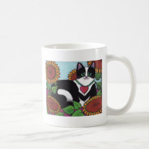 Sunflower Cat Coffee Mug