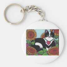 Sunflower Cat Keychains