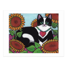 Sunflower Cat Postcards