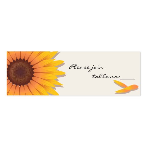 Sunflower Custom Table Place Card Business Card Templates