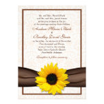 Sunflower Damask Floral Wedding Invitation