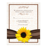 Sunflower Damask Floral Wedding Response Card Custom Announcements