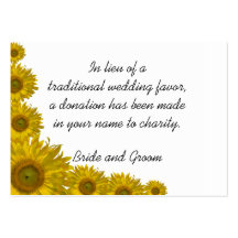 Sunflower Edge Wedding Charity Favour Card Business Cards