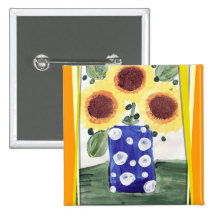 Sunflower Flair Button