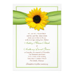 Sunflower Green Ribbon Wedding Invitation